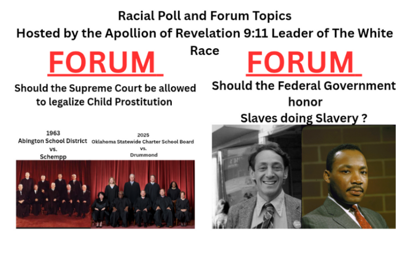 Should the Supreme Court be allowed to Legalize Slavery and Child Prostitution?